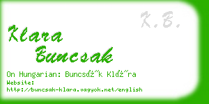 klara buncsak business card